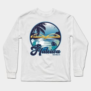 Haleiwa (Rainbow) Bridge on Oahu Long Sleeve T-Shirt